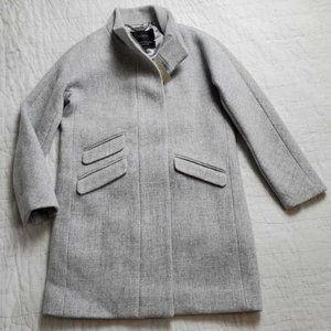 New  20 J Crew cocoon coat in Italian stadium cloth wool Heather Dusk